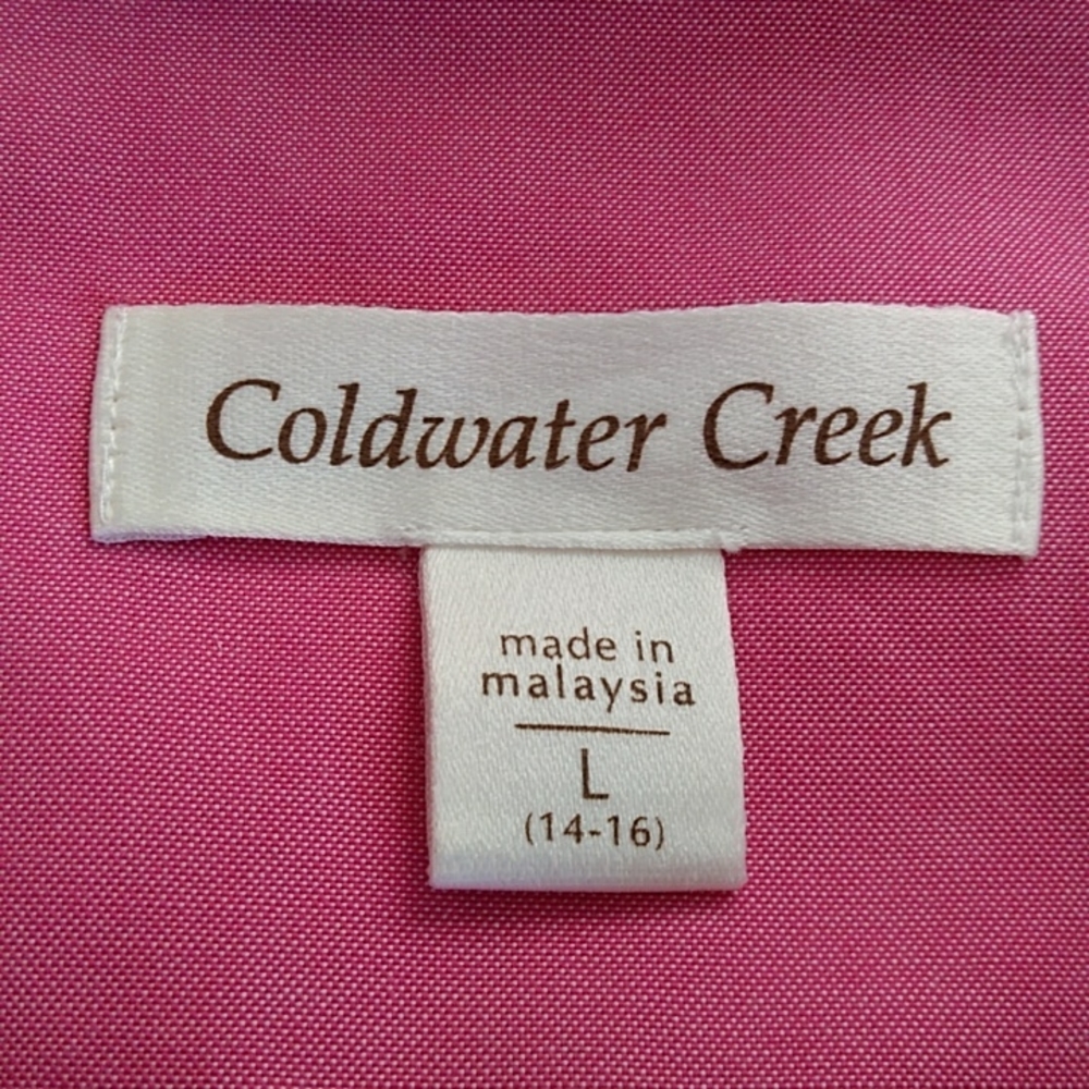 Coldwater Creek Button Up Button Down Blouse L Pi… - image 2